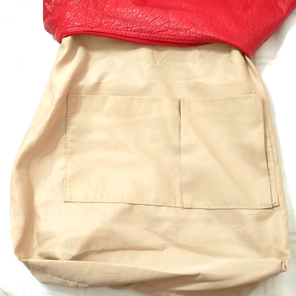 Ladies pretty red backpack or crossbody straps are very adjustable - Picture 6 of 8